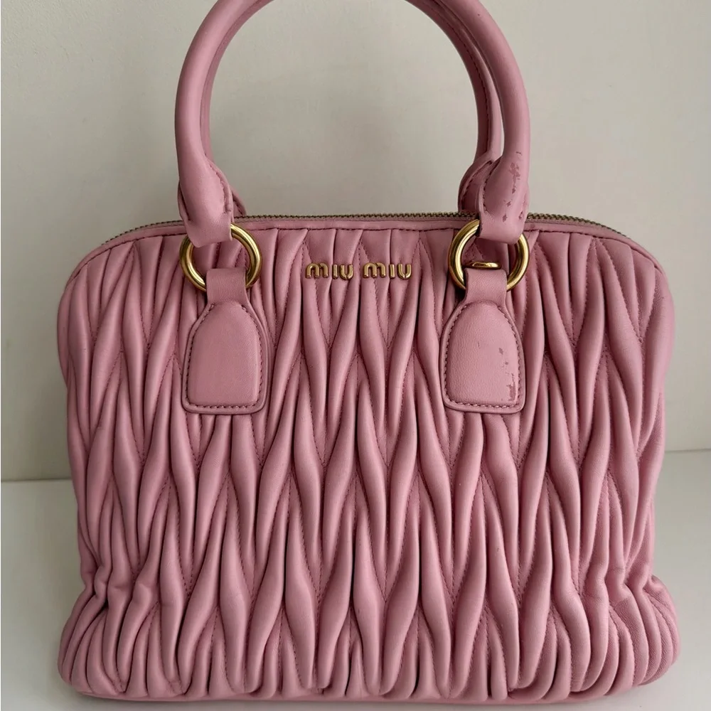 Authentic Miu Miu Matelasse Two-way Satchel Crossbody Handbag - Picture 4 of 16
